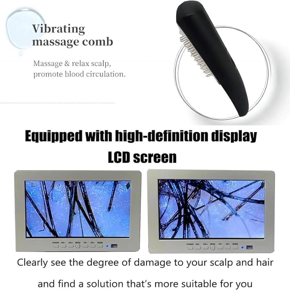 Skin Hair Analyzer, Scalp Massager with 7 Handles