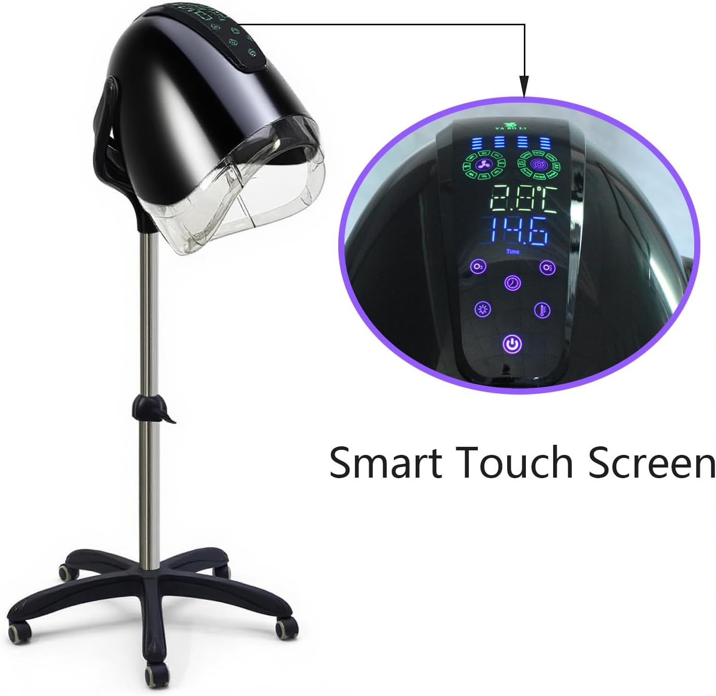 Professional Stand-up Hooded Hair Dryer,with smart Touch Control Panel