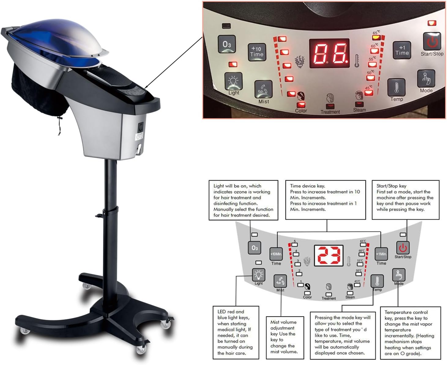 Standing Hair Steamer for deep Conditioning